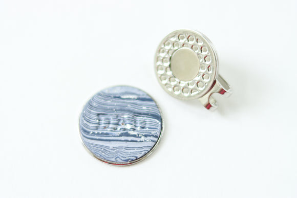 Handcrafted Polymer Clay- Golf ball Marker with Magnetic Visor Clip