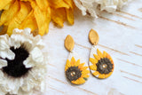 Handcrafted Polymer Clay Earrings- Sunflower
