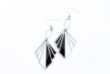 Handcrafted Steel and Clay Earrings- Black and White