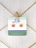 Handcrafted Print Transfer- Natural Wood Stud Earrings- Chiefs
