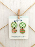 Handcrafted Print Transfer- Natural Wood Holiday Earrings