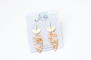 Handcrafted Polymer Clay Earrings- Gold Leaf