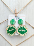 Handcrafted Print Transfer- Wood Earrings- St. Patrick’s Day