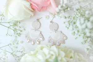Handcrafted Polymer Clay Earrings- Bridal