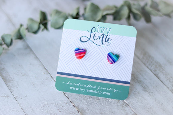 Handcrafted Polymer Clay Earrings- Hearts