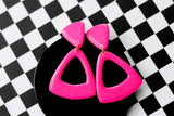 Handcrafted Polymer Clay Earrings- Neon Pink