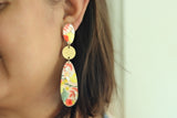 Handcrafted Polymer Clay Earrings- Lemon Floral