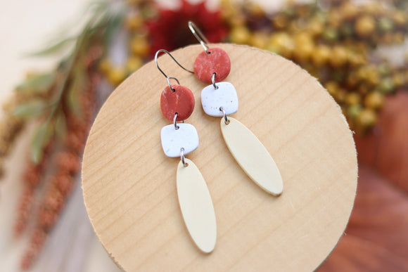 Handcrafted Polymer Clay and Wood Earrings