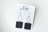 Handcrafted Polymer Clay Earrings- Black