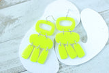 Handcrafted Polymer Clay Earrings- Neon Yellow