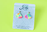 Handcrafted Polymer Clay Earrings- Neon