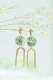 Handcrafted Polymer Clay Earrings- Green Marble