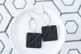 Handcrafted Polymer Clay Earrings- Black