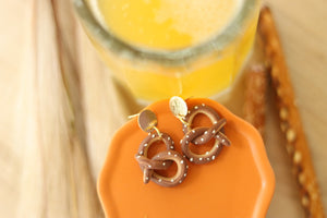Handcrafted Polymer Clay Earrings- Pretzels