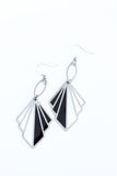 Handcrafted Steel and Clay Earrings- Black and White