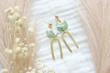 Handcrafted Polymer Clay Earrings- Green Marble