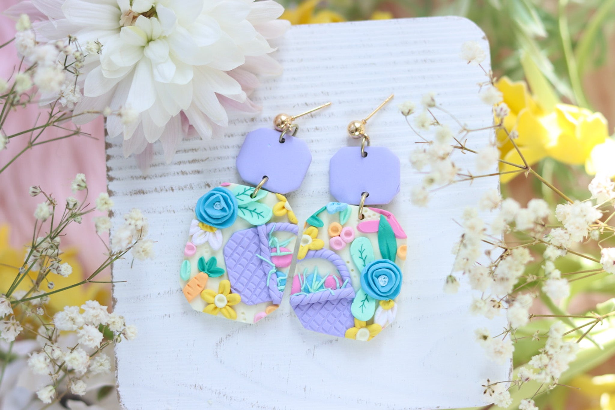 Easter polymer clay earrings discount