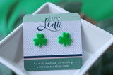 Handcrafted Polymer Clay Stud Earrings- St. Patrick’s Day