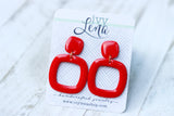 Handcrafted 3D Printed Earrings- Red
