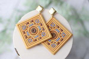 Handcrafted Polymer Clay Earrings- Hand Painted- Union Station