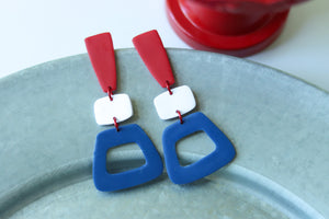 Handcrafted Polymer Clay Earrings- 4th of July