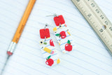 Handcrafted Polymer Clay Earrings- Back-to-School