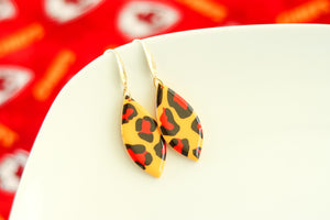 Handcrafted Polymer Clay Earrings- Graphic Transfer- Chiefs