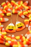 Handcrafted Polymer Clay Earrings- Happy Candy Corn
