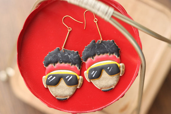 Handcrafted Polymer Clay Earrings- Golden Mahomes