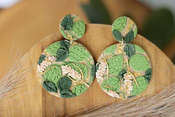 Handcrafted Polymer Clay Earrings-Barley and Hops
