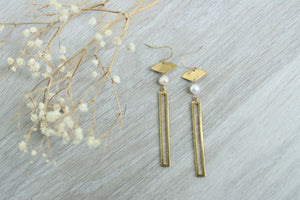 Handcrafted Beaded and Brass Earrings