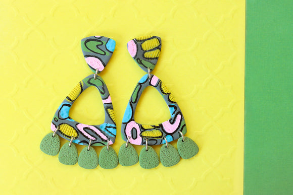 Handcrafted Polymer Clay Earrings- Funky