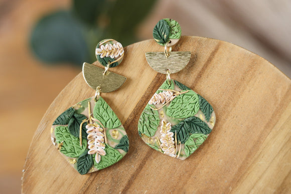 Handcrafted Polymer Clay Earrings- Barley and Hops