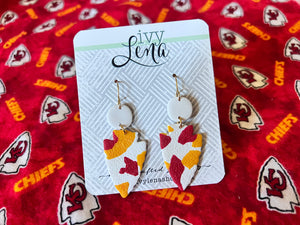 Handcrafted Polymer Clay Earrings- Chiefs