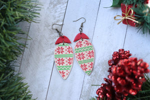 Handcrafted Polymer Clay and Wood Holiday Earrings