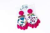 Handcrafted Polymer Clay Earrings- Graphic Transfer