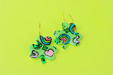 Handcrafted Polymer Clay Earrings-Hand Painted- Lucky Charms