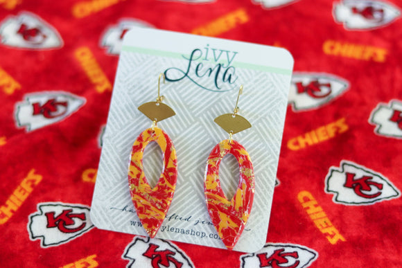 Handcrafted Polymer Clay Earrings- Chiefs