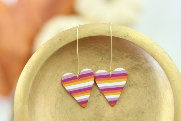 Handcrafted Polymer Clay Earrings- Hearts