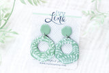 Hand Painted Polymer Clay Earrings- Green Vine