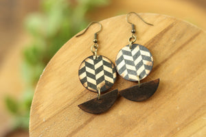 Handcrafted Print Transfer- Wood Earrings