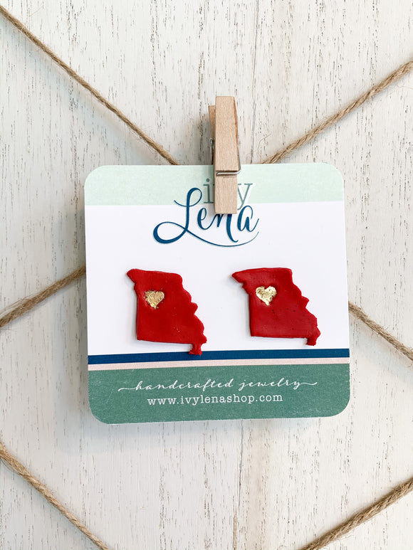 Handcrafted Polymer Clay Earrings- Chiefs