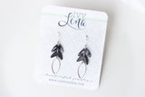 Handcrafted Polymer Clay Earrings- Black Marble