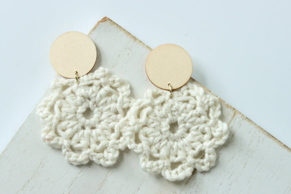 Handcrafted Crochet and Wood Earrings
