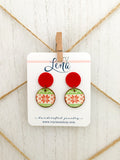 Handcrafted Polymer Clay and Natural Wood Holiday Earrings