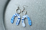 Handcrafted Polymer Clay Earrings- Blue Floral