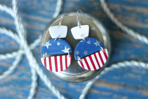 Handcrafted Polymer Clay Earrings- 4th of July