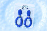 Handcrafted Polymer Clay Earrings- Royal Blue