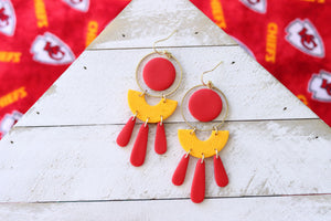 **Preorder** Handcrafted Polymer Clay Earrings- Chiefs