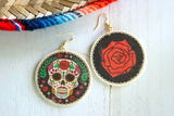 Handcrafted Print Transfer- Natural Wood Earrings